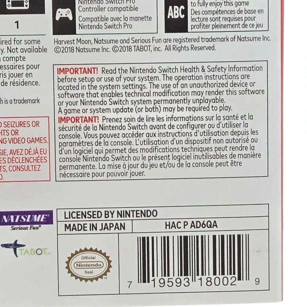 Natsume Harvest Moon Light of Hope Special Edit Nintendo Switch Game HAC-P-AD6QA